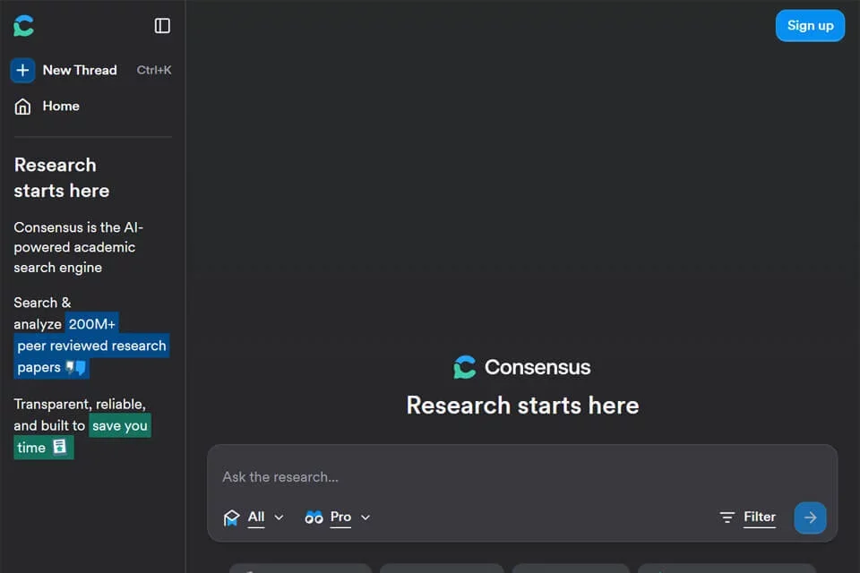 Consensus 网站预览图