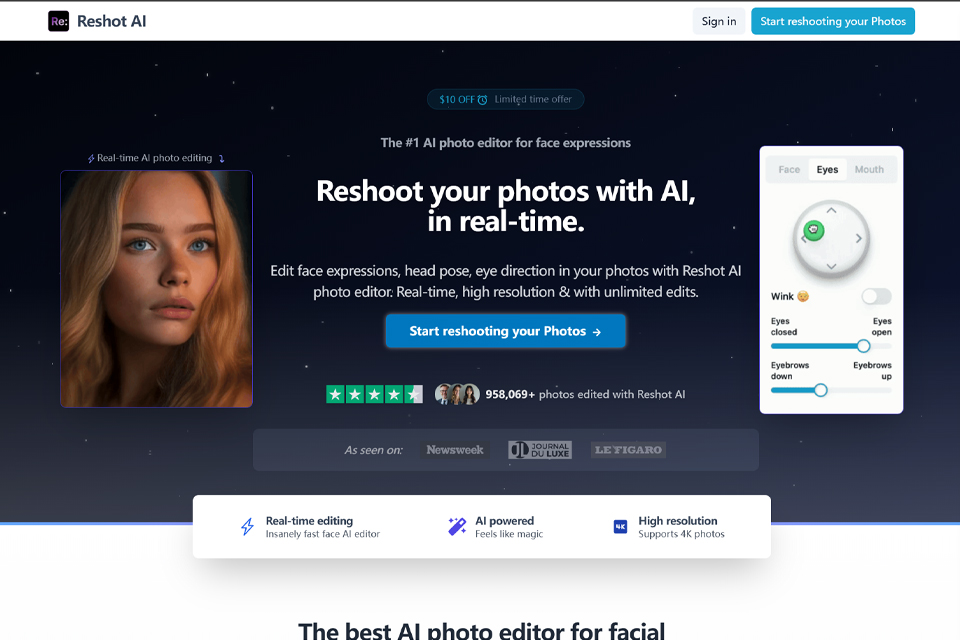 Reshot AI 网站预览图
