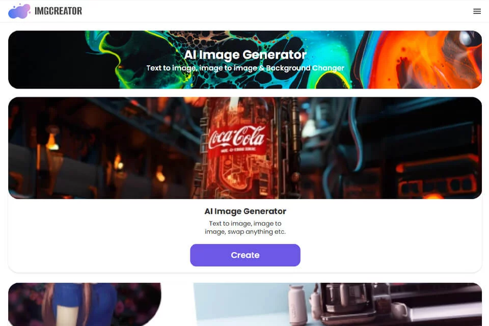IMGCREATOR 网站预览图