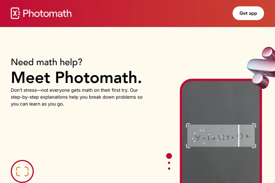 Photomath 网站预览图
