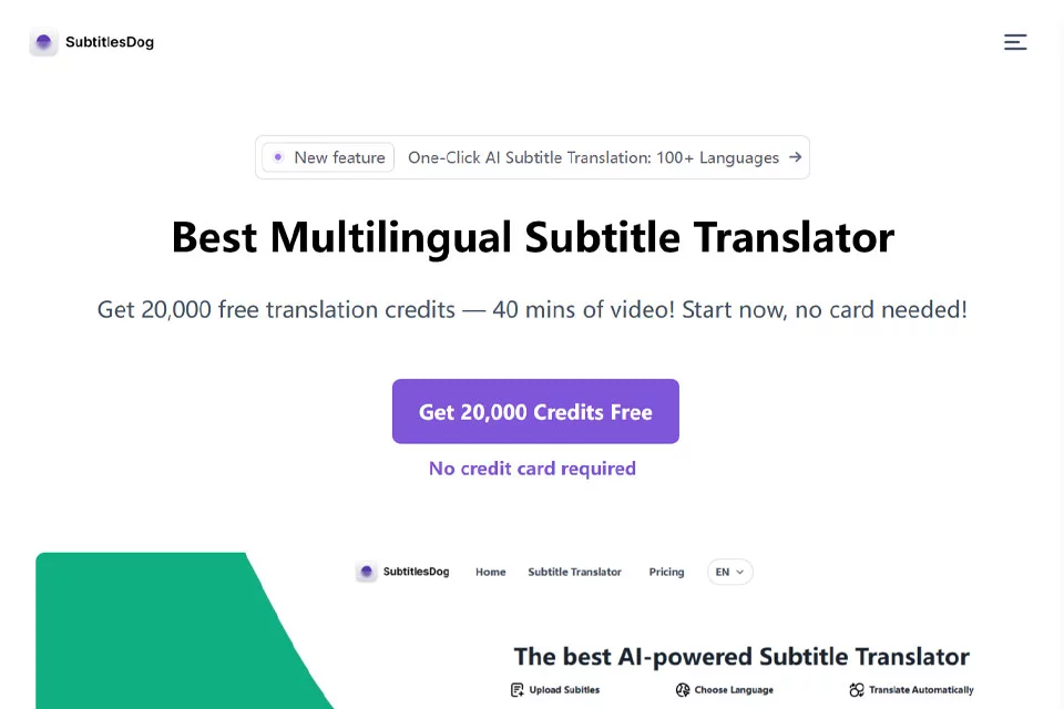 SubtitlesDog 网站预览图
