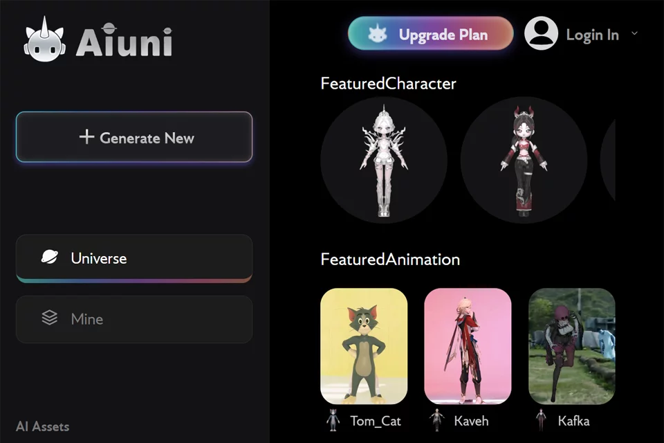 Aiuni 网站预览图