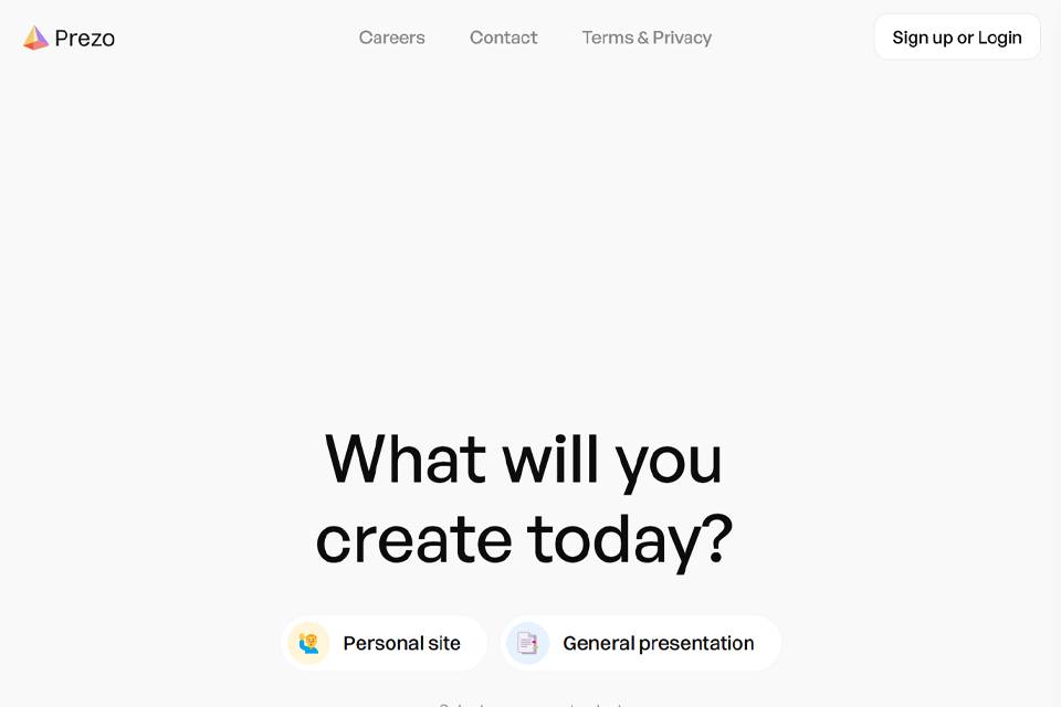 Prezo 网站预览图