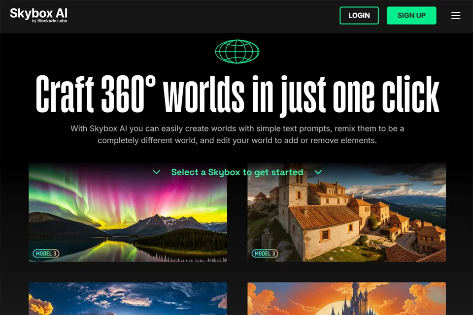Skybox AI 网站预览图