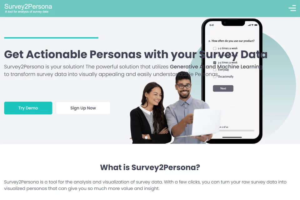 Survey2Persona 网站预览图