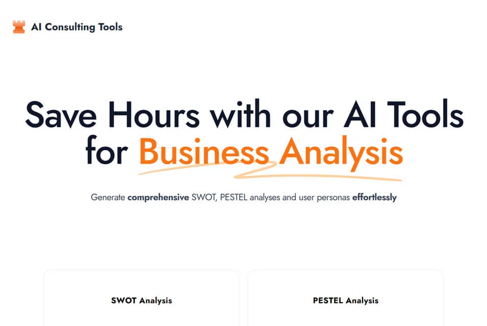 AI Consulting Tools 网站预览图
