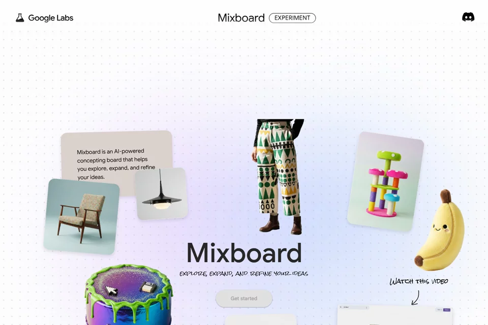 Mixboard 网站预览图