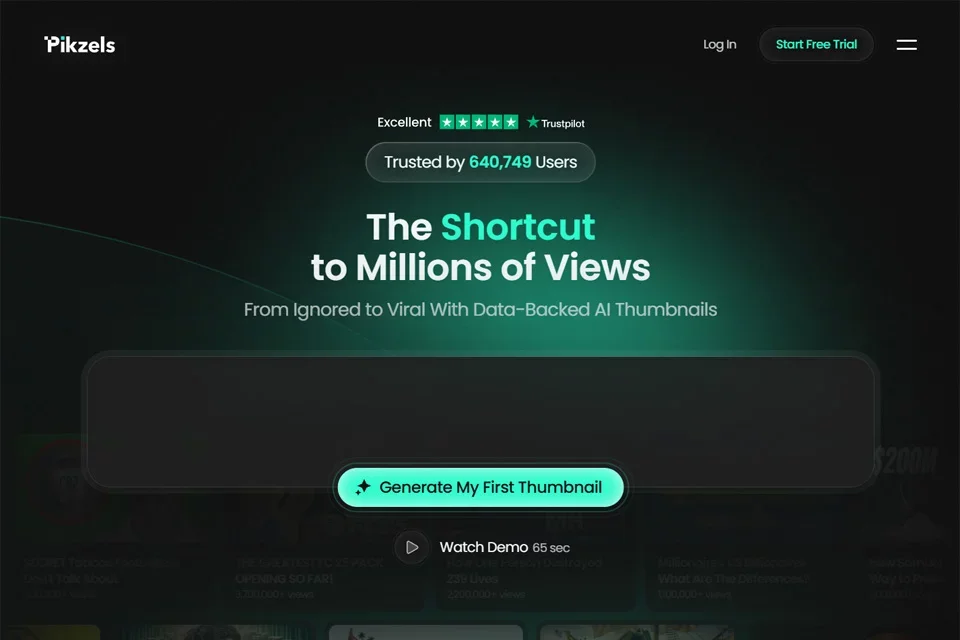 Pikzels 网站预览图