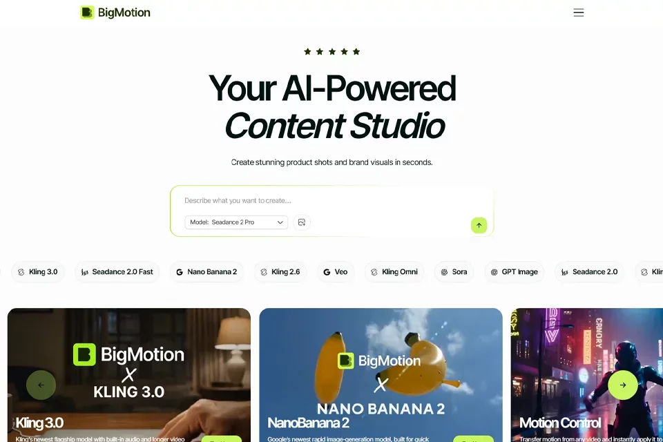 BigMotion 网站预览图