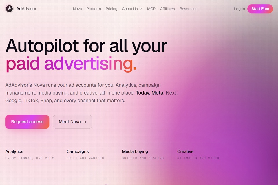AdAdvisor 网站预览图
