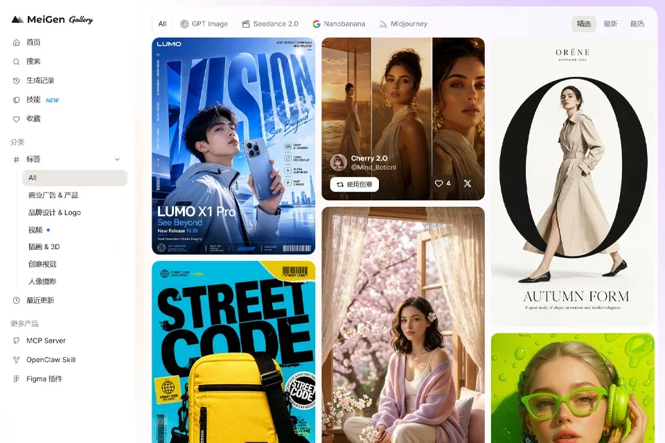 Meigen 网站预览图