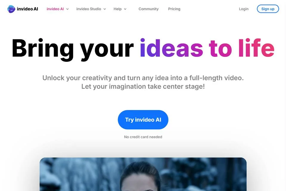 InVideo 网站预览图