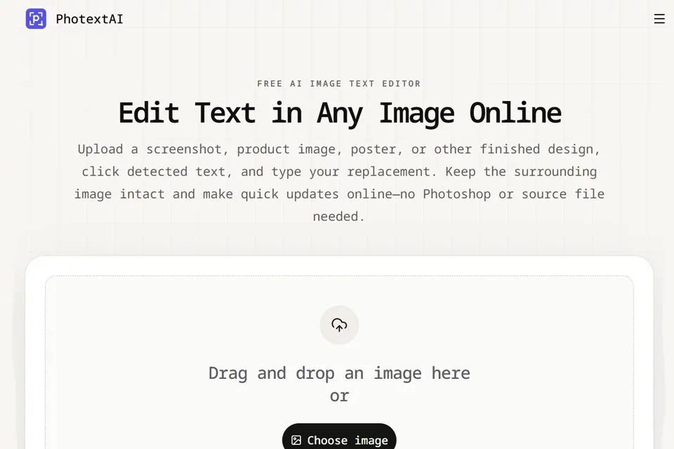 PhotextAI 网站预览图