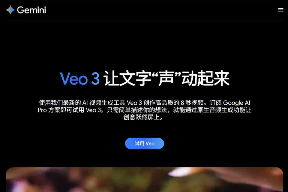 Veo 3 网站预览图