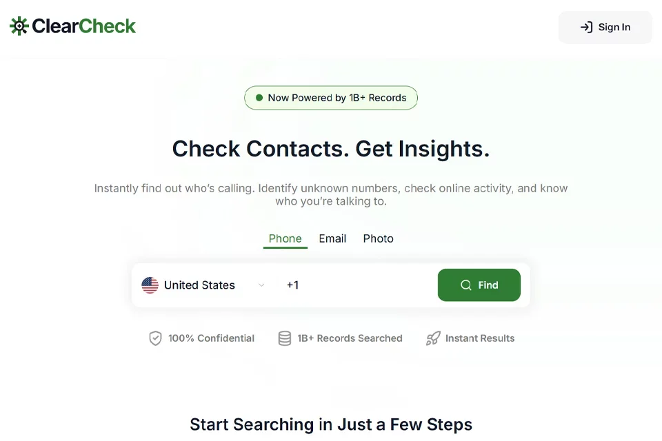 ClearCheck 网站预览图