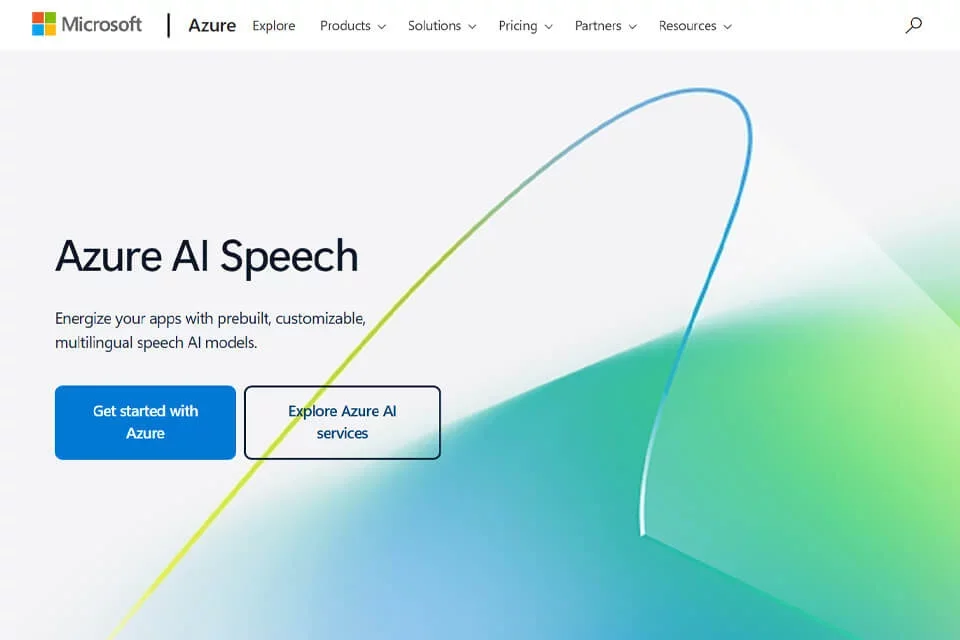 Azure AI Speech 网站预览图