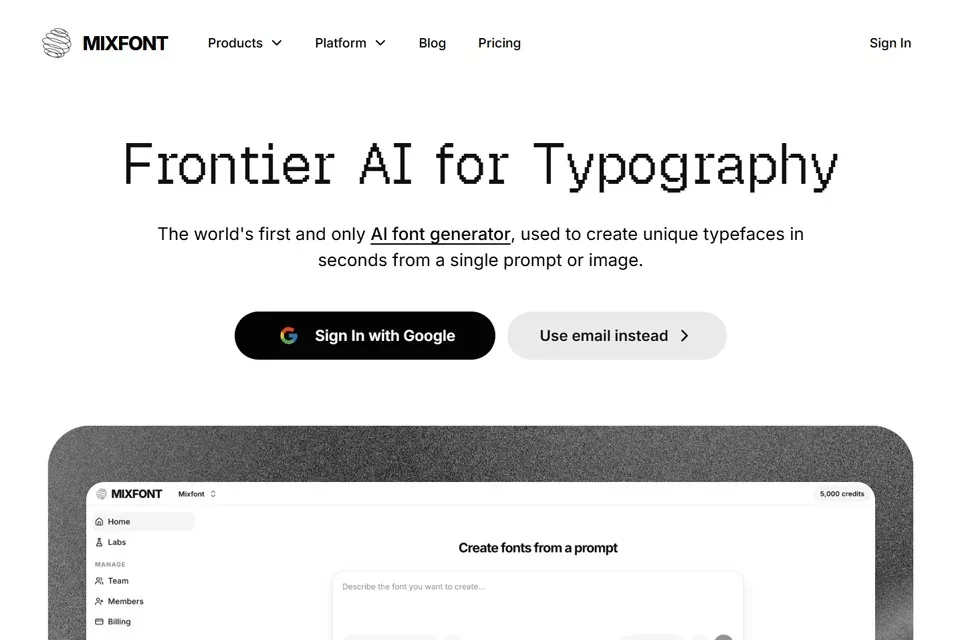 Mixfont 网站预览图