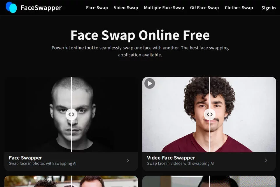 FaceSwapper 网站预览图