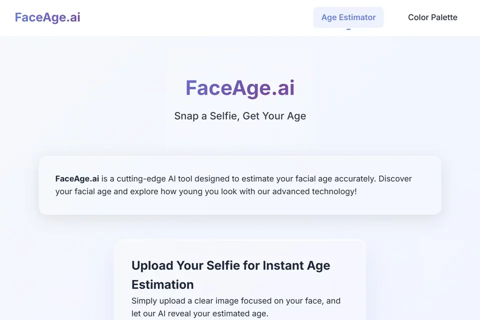 FaceAge AI 网站预览图