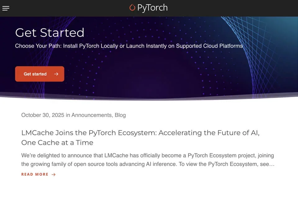 PyTorch 网站预览图
