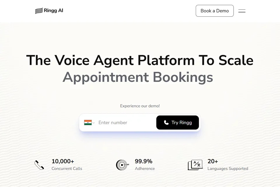 Ringg AI 网站预览图