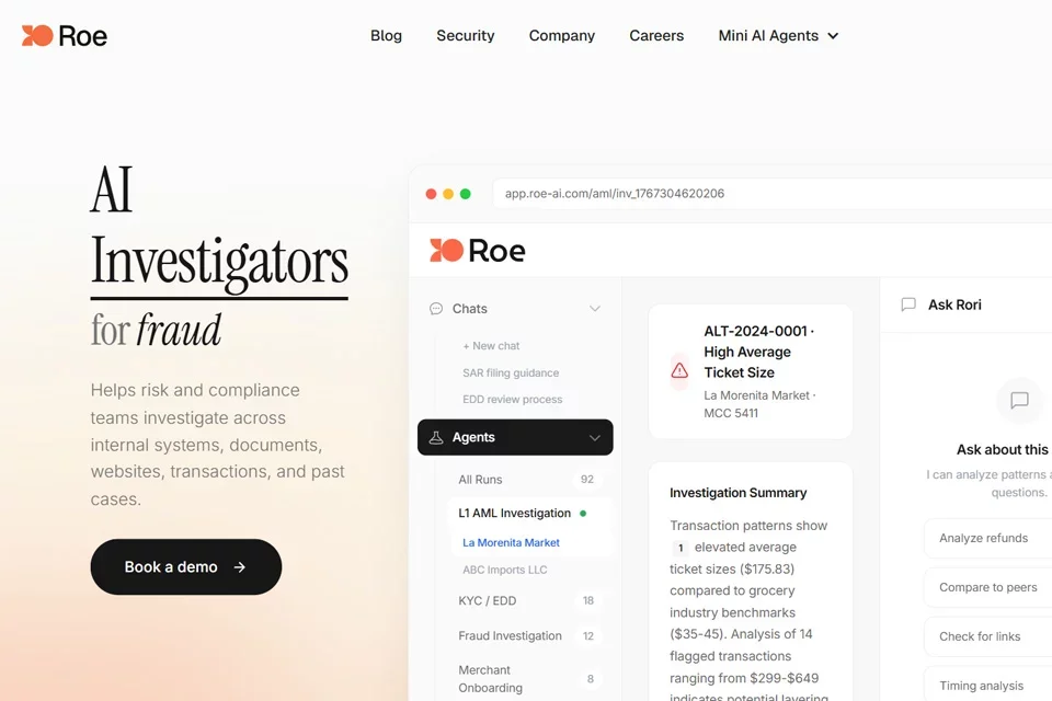 Roe AI 网站预览图