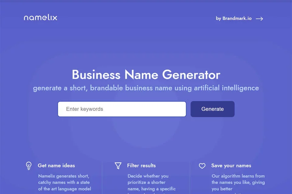 Namelix 网站预览图