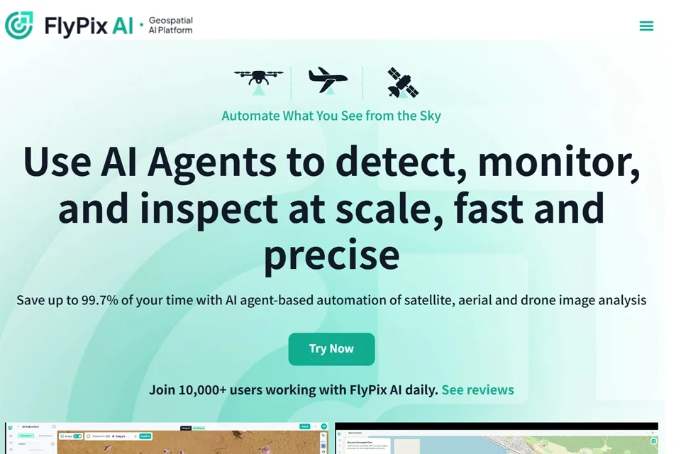 FlyPix AI 网站预览图