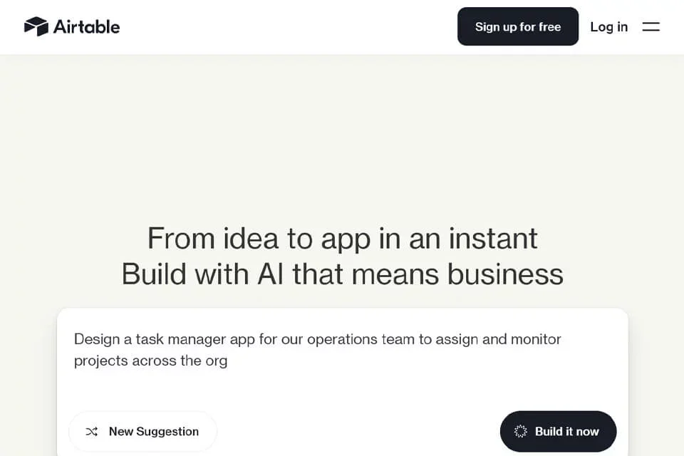 Airtable 网站预览图