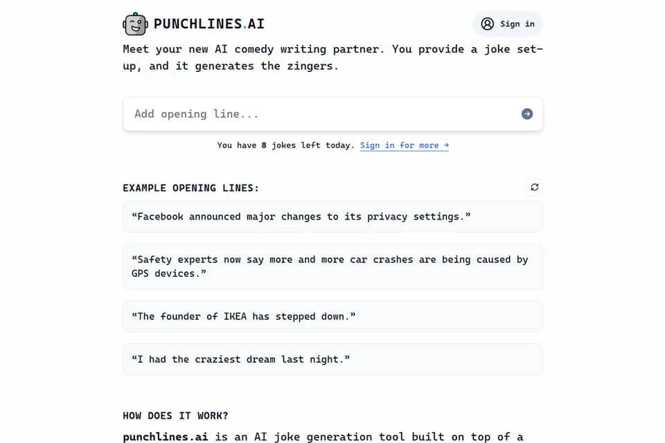 Punchlines 网站预览图