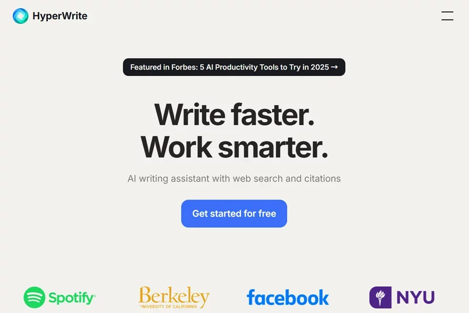HyperWrite 网站预览图