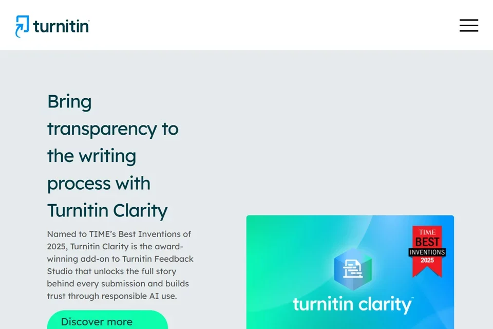 Turnitin 网站预览图