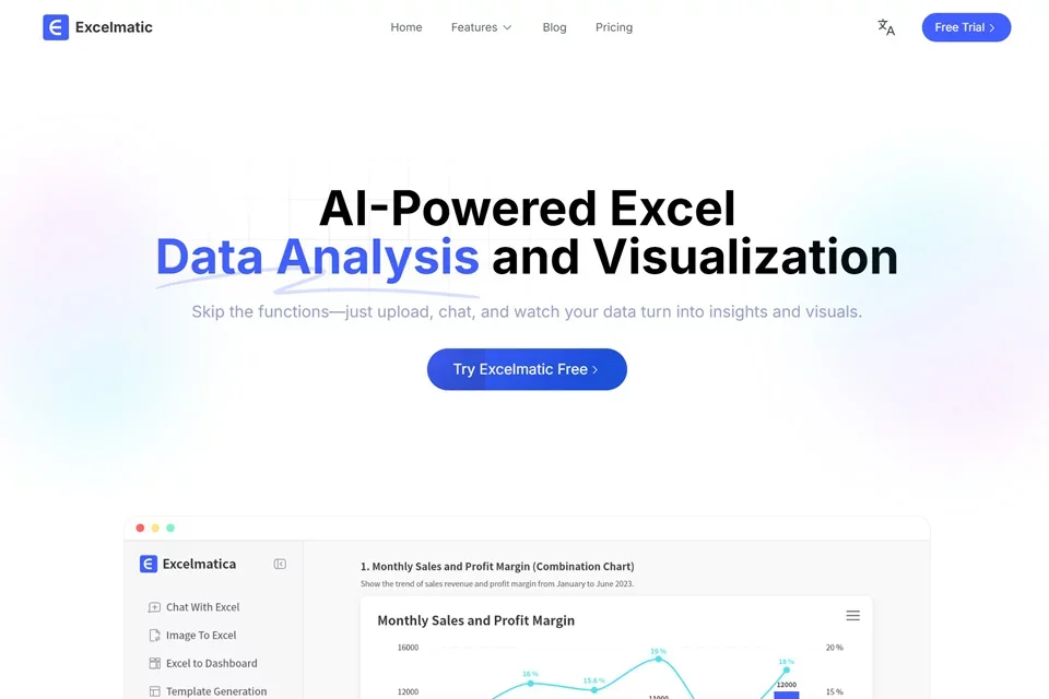 Excelmatic 网站预览图