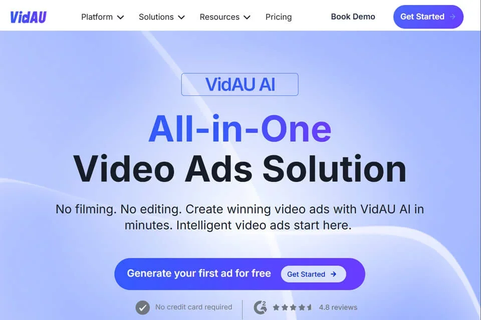 VidAU 网站预览图
