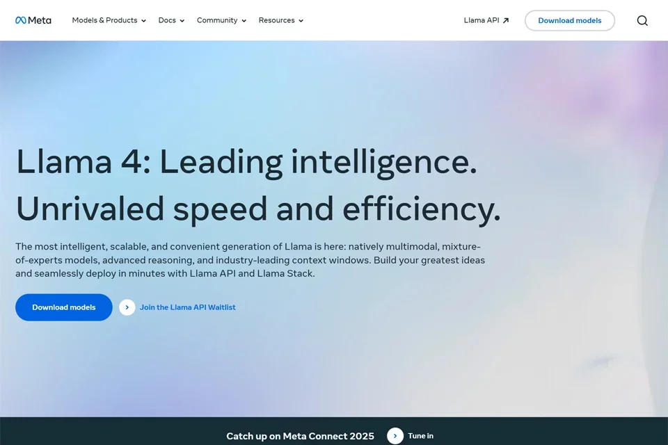 Llama 4 网站预览图