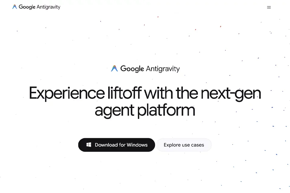 Google Antigravity 网站预览图