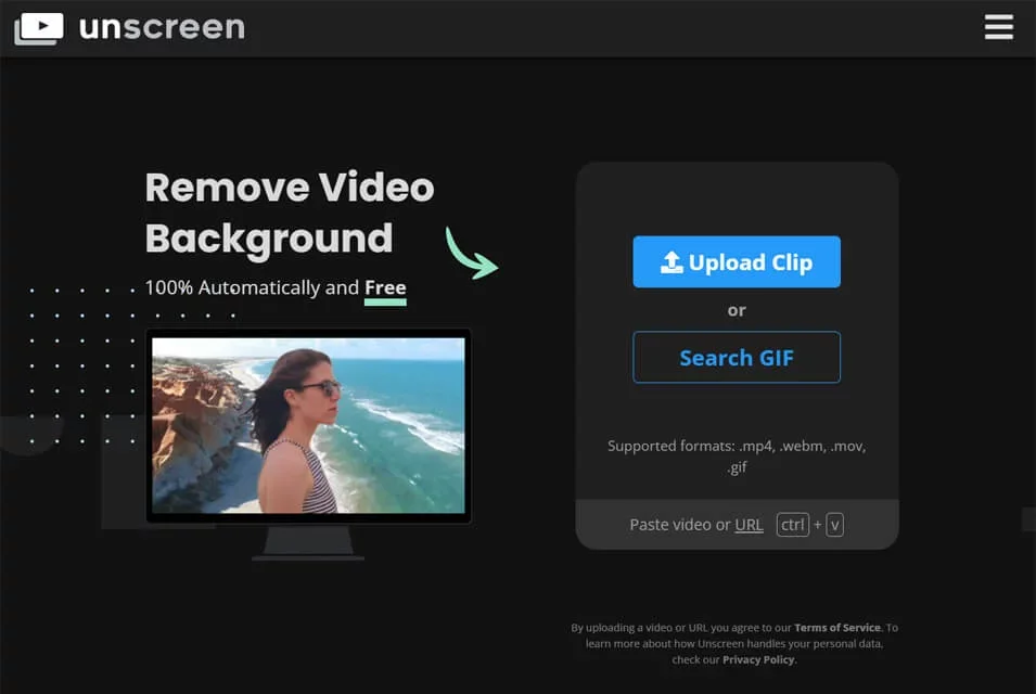 Unscreen 网站预览图