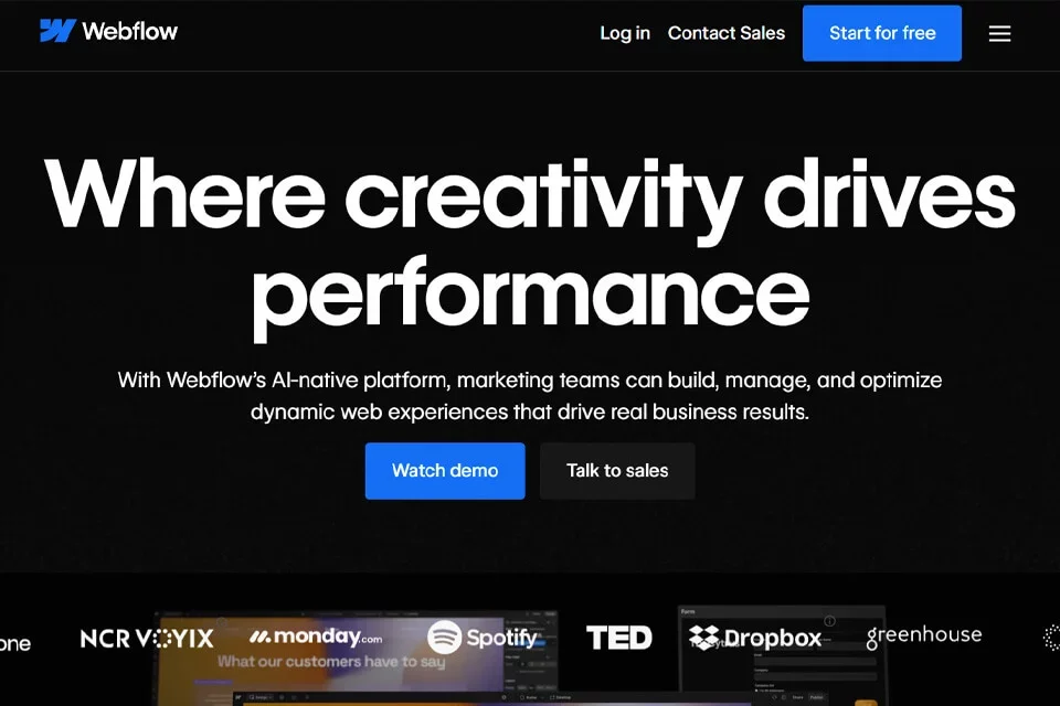 Webflow 网站预览图