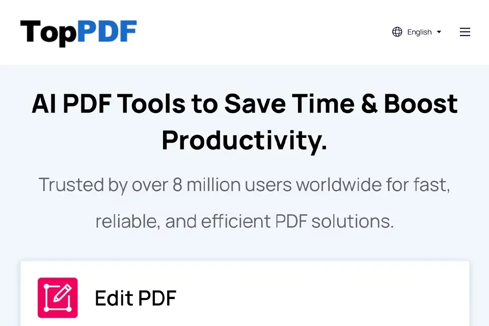 TopPDF 网站预览图