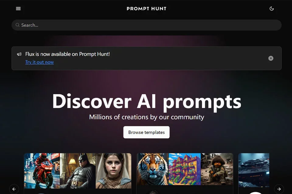 PROMPT HUNT 网站预览图