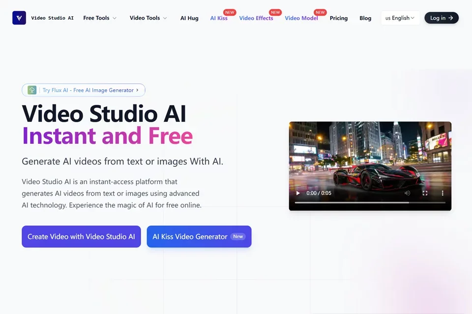 VideoStudioAI 网站预览图