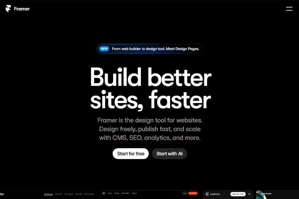 Framer 网站预览图