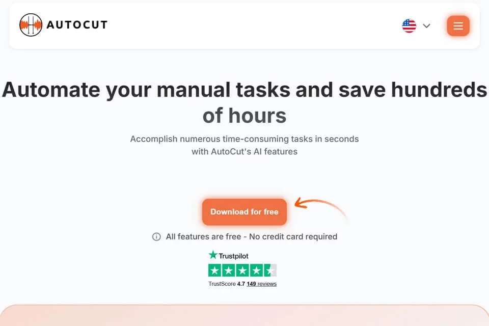 AUTOCUT 网站预览图