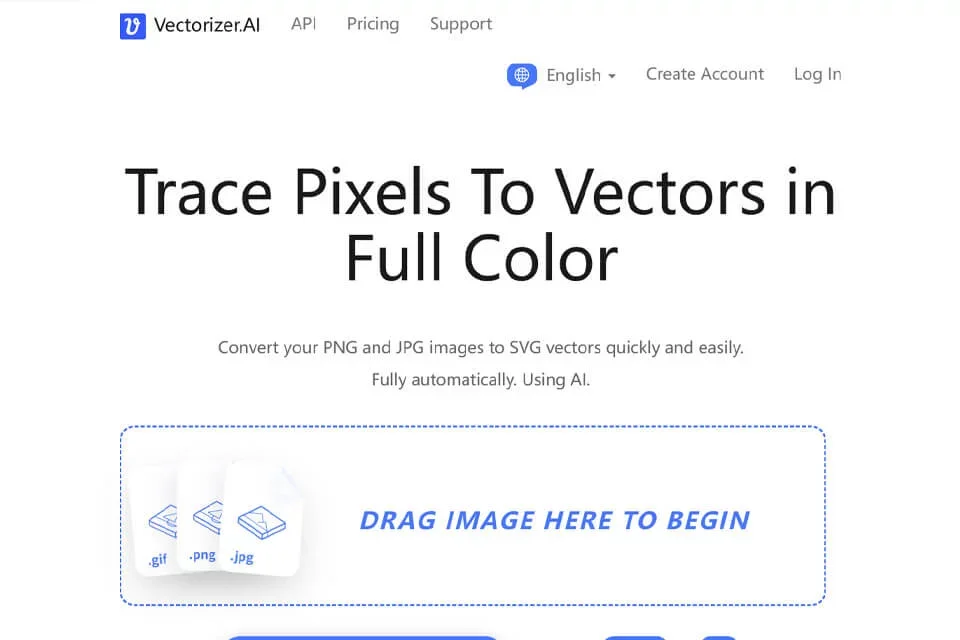Vectorizer.AI 网站预览图