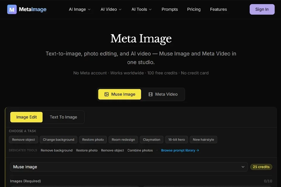 Meta Image 网站预览图