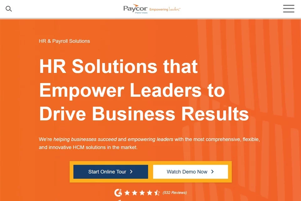 Paycor 网站预览图