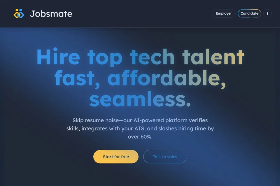 Jobamate 网站预览图