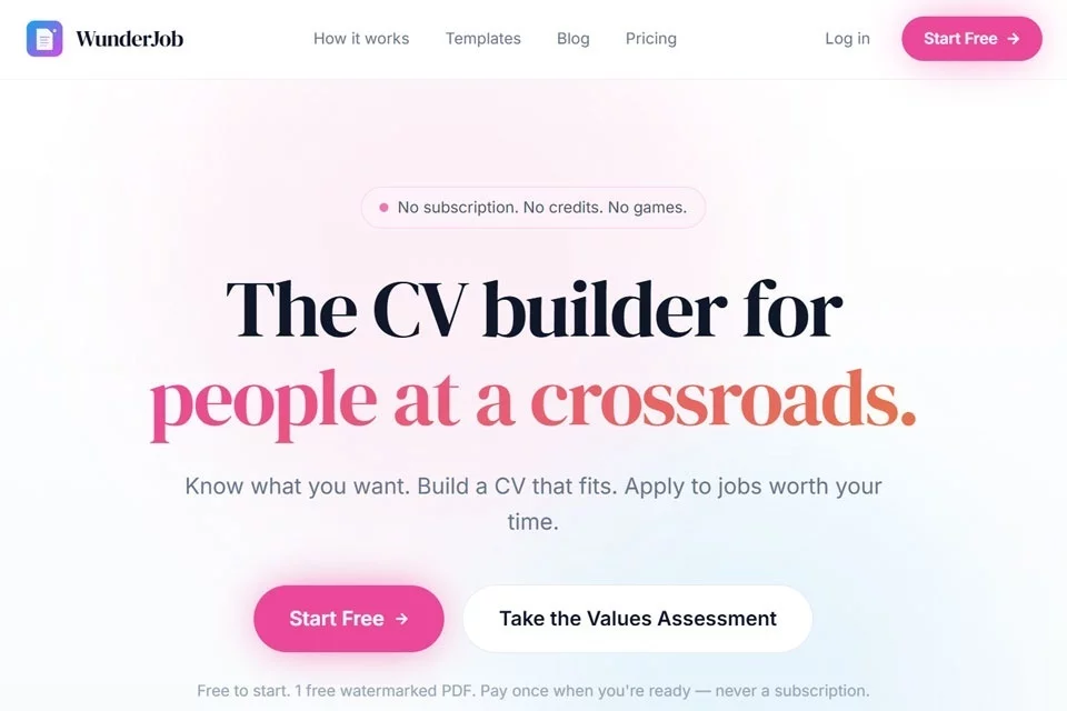 WunderJob 网站预览图