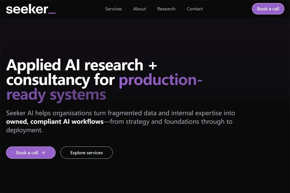 Seeker AI 网站预览图