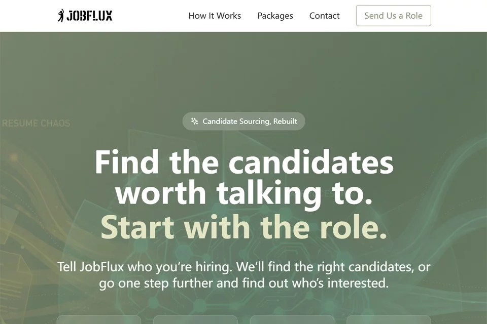 JobFlux 网站预览图